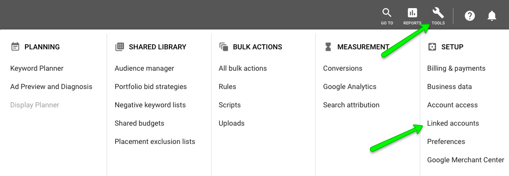 how to import Google Analytics metrics into Google Ads