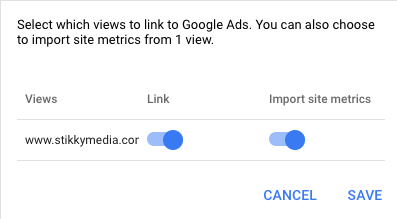 How to mport site metrics into Google Ads