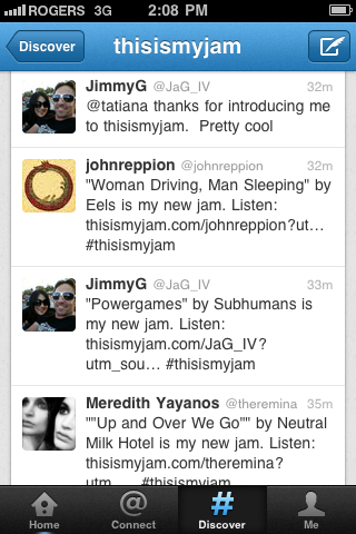 Twitter hashtag #thisismyjam